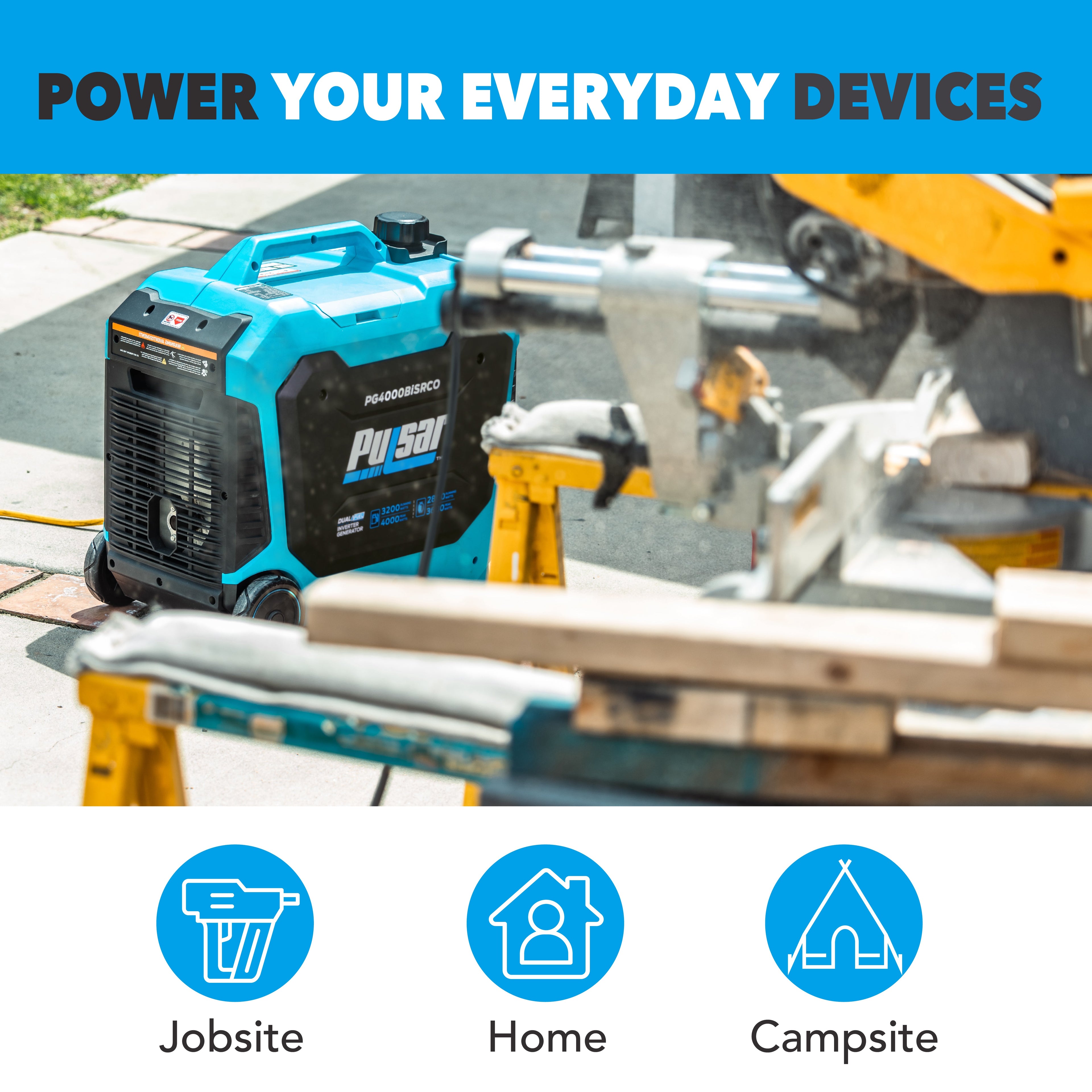 Pulsar 4000W Dual Fuel Inverter Generator with CO Sentry & Electric Start