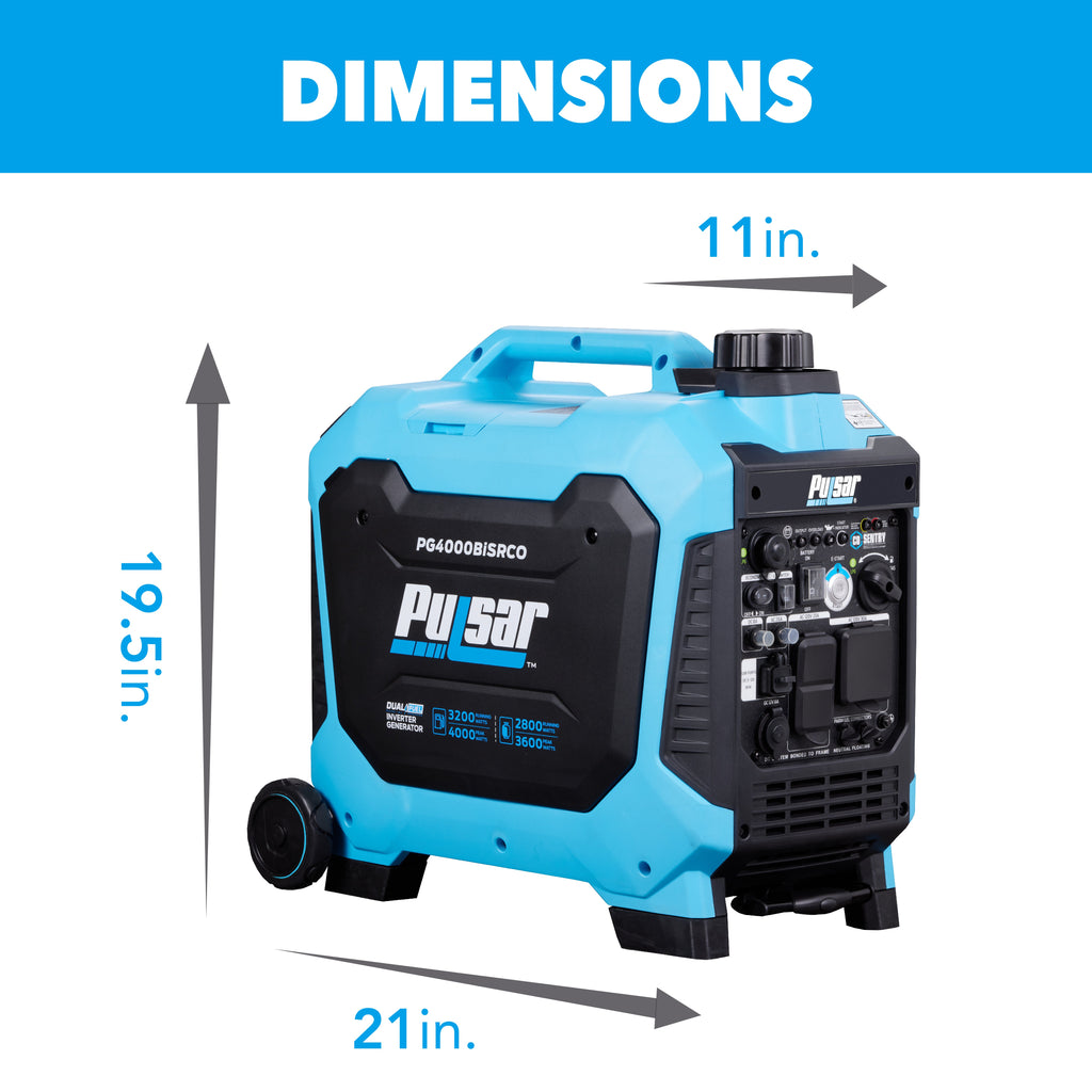 Pulsar 4000W Dual Fuel Inverter Generator with CO Sentry & Electric Start