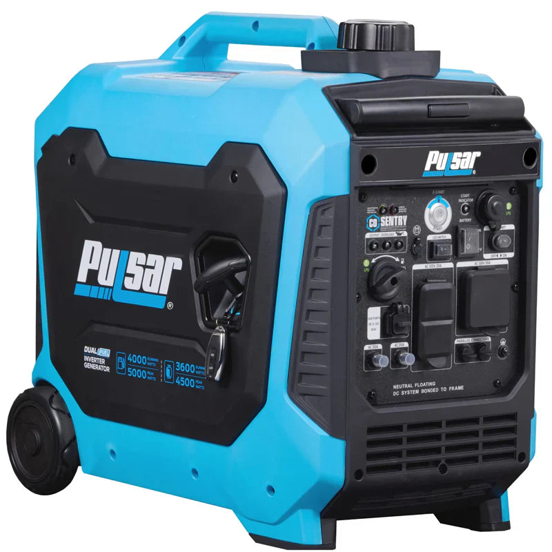 Pulsar PG5000BCO 5000-Watt Dual Fuel Inverter Generator with Remote Start, CO Sentry & RV Ready Outlet