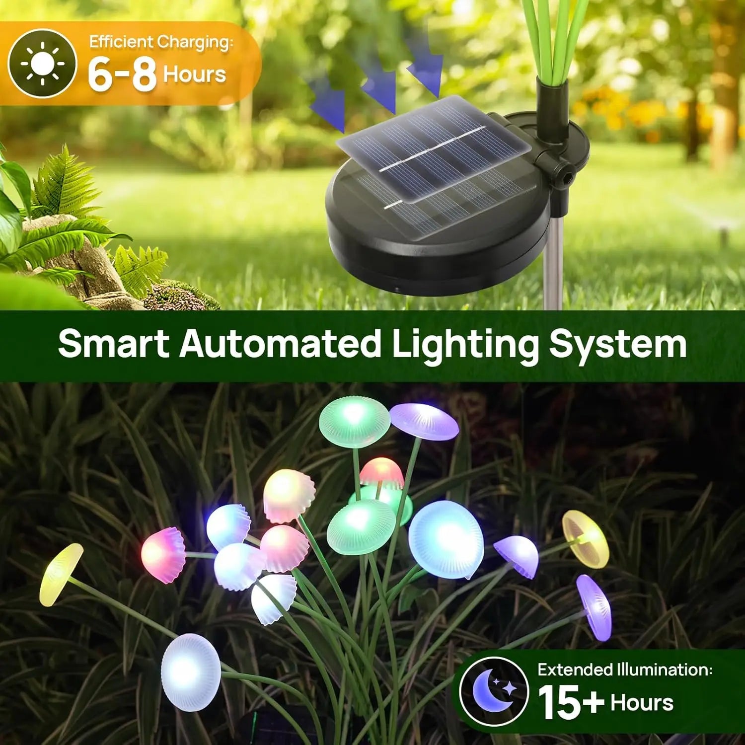Solar Mushroom Garden Lights Dual Mode for Garden Ambiance