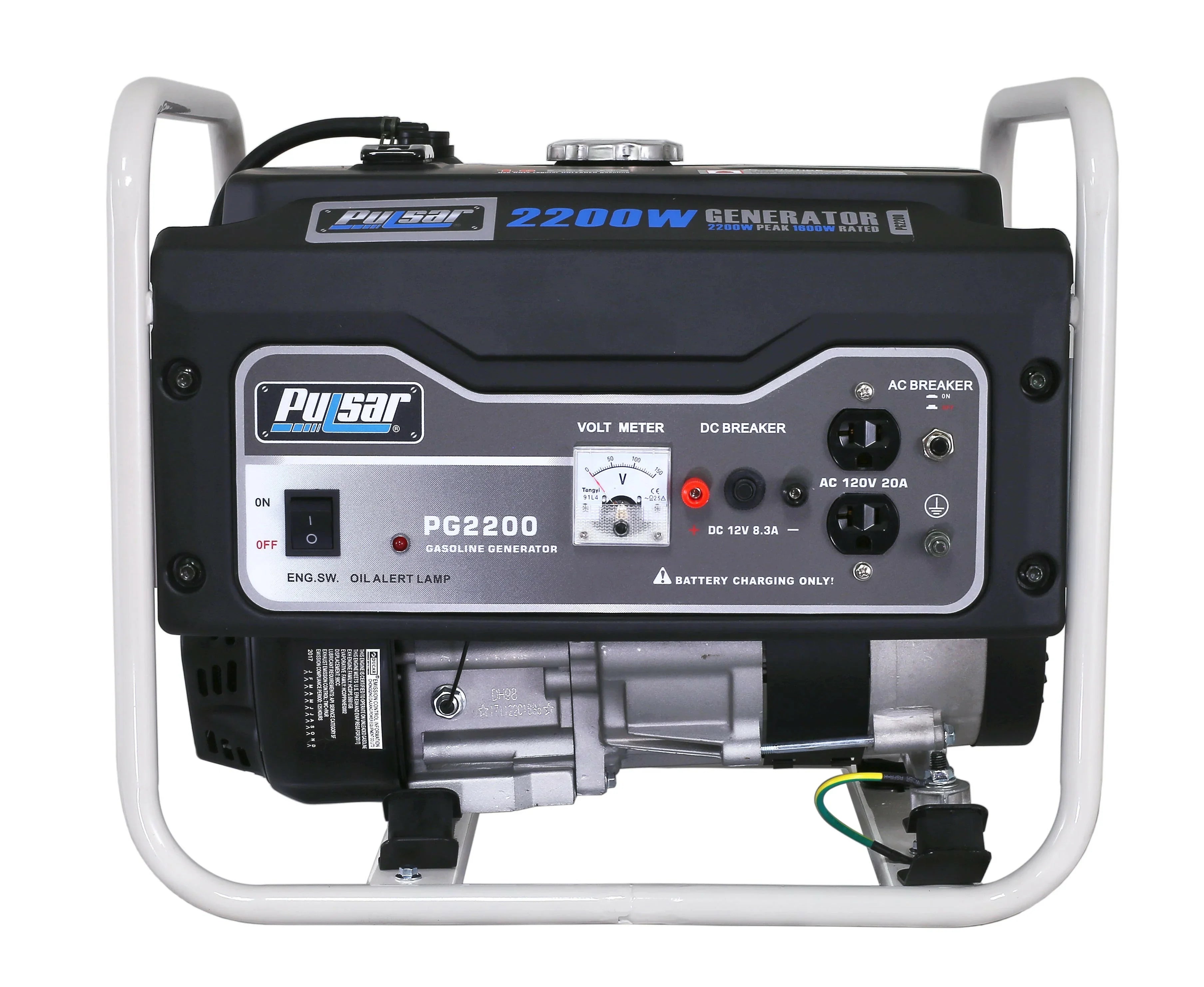Pulsar PG2200R 2200W Portable Gasoline Generator, 1600 Running Watts, CARB Approved