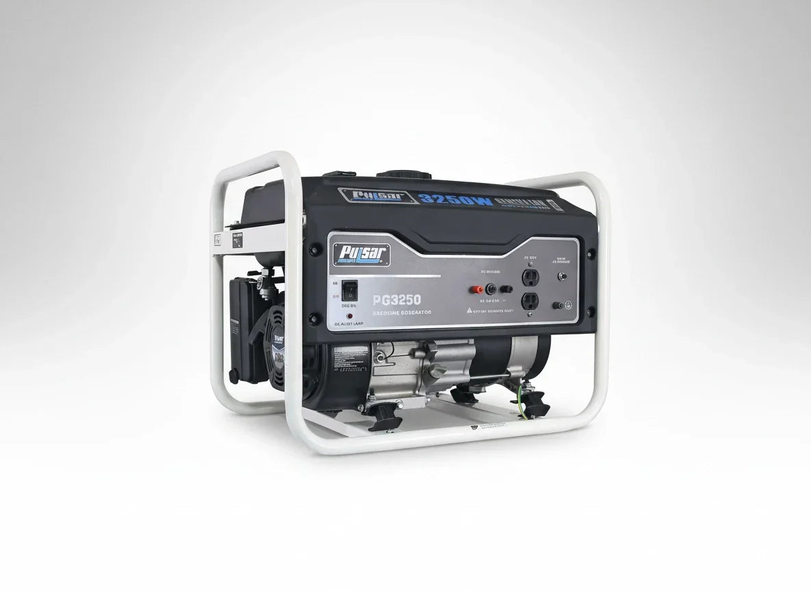 Pulsar PG3250 3250W Portable Gas Powered Generator, 2500 Running Watts, 4-Gallon Fuel Tank