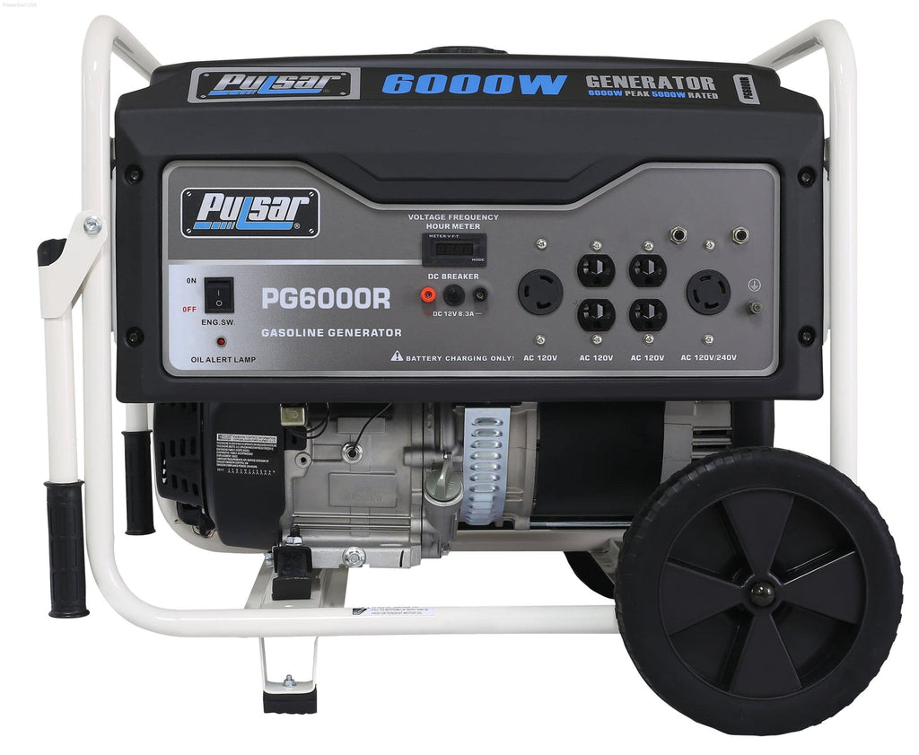 Pulsar PG6000R 6000W Gas Powered Portable Generator (CARB), 5000 Running Watts