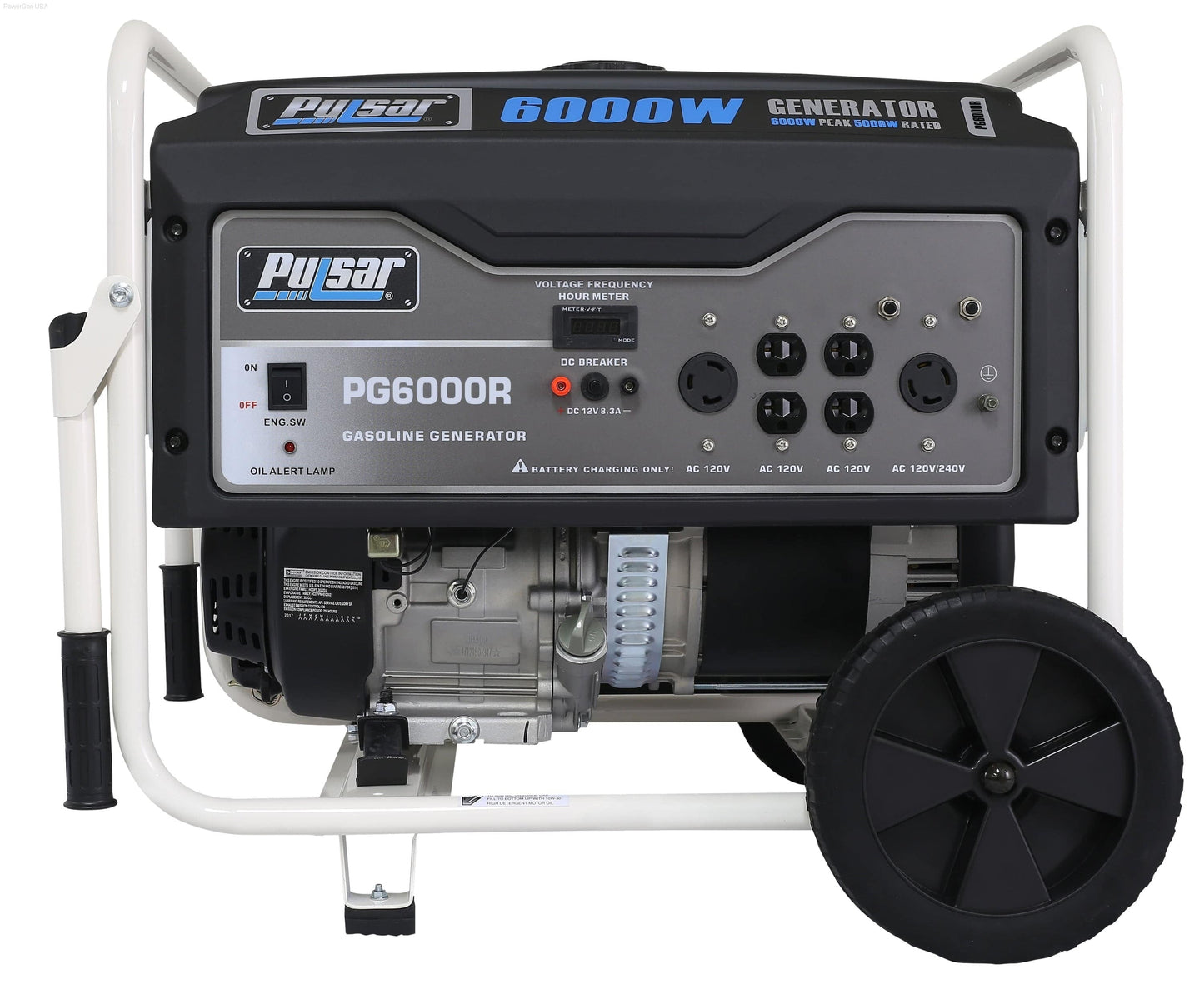 Pulsar PG6000R 6000W Gas Powered Portable Generator (CARB), 5000 Running Watts